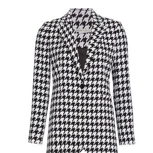 NWT Alice + Olivia Breann checkered black white houndstooth blazer jacket size 2